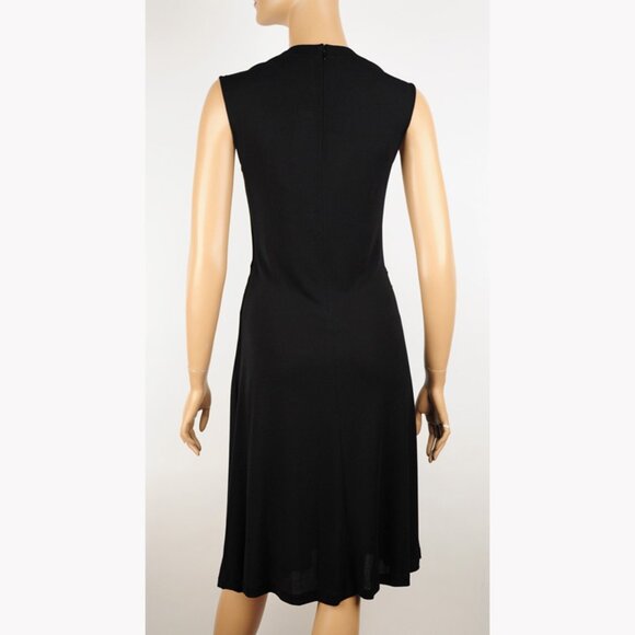 BALENCIAGA BLACK DRESS WITH CAPELET STRETCH JERSEY RUCHING - Picture 6 of 11